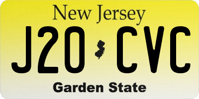 NJ license plate J20CVC