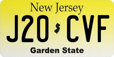 NJ license plate J20CVF