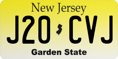 NJ license plate J20CVJ
