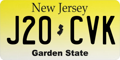 NJ license plate J20CVK
