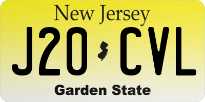NJ license plate J20CVL