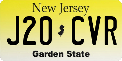 NJ license plate J20CVR