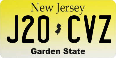 NJ license plate J20CVZ