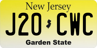 NJ license plate J20CWC