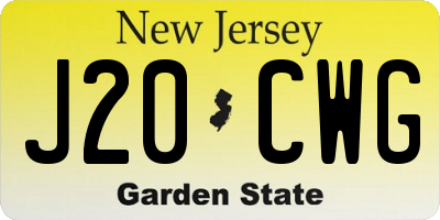 NJ license plate J20CWG