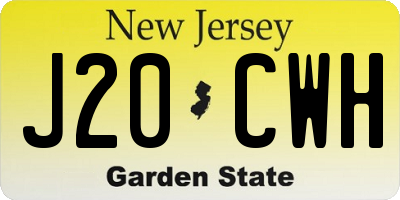 NJ license plate J20CWH