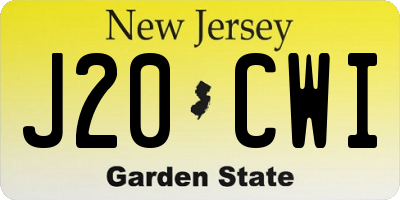 NJ license plate J20CWI