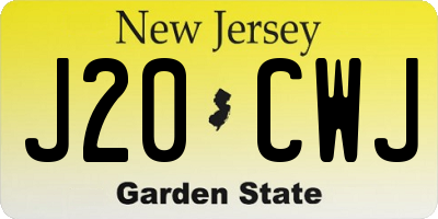 NJ license plate J20CWJ