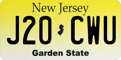 NJ license plate J20CWU