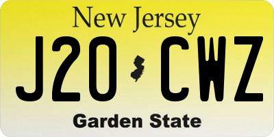 NJ license plate J20CWZ