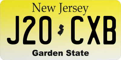 NJ license plate J20CXB