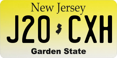 NJ license plate J20CXH