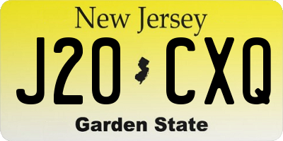 NJ license plate J20CXQ