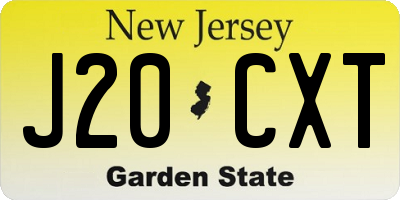 NJ license plate J20CXT