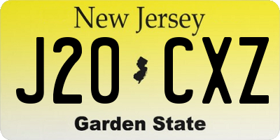 NJ license plate J20CXZ