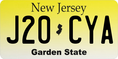NJ license plate J20CYA
