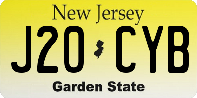 NJ license plate J20CYB