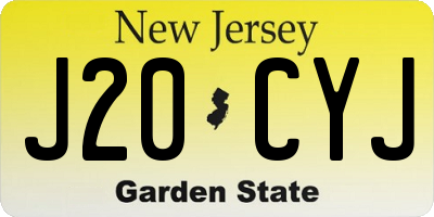 NJ license plate J20CYJ