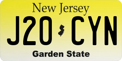 NJ license plate J20CYN