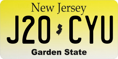NJ license plate J20CYU