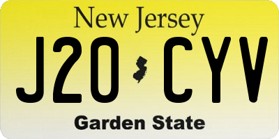 NJ license plate J20CYV