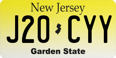NJ license plate J20CYY
