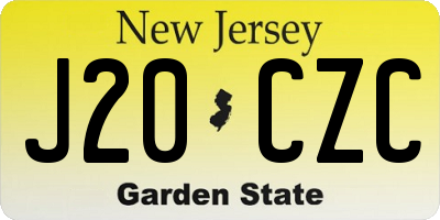 NJ license plate J20CZC
