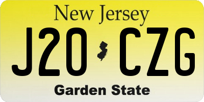 NJ license plate J20CZG