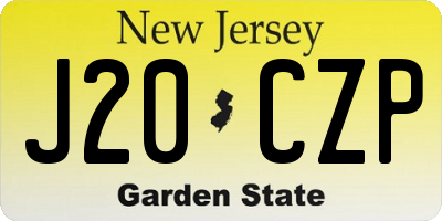 NJ license plate J20CZP