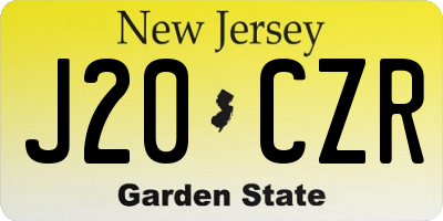 NJ license plate J20CZR
