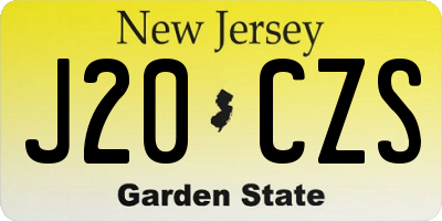 NJ license plate J20CZS