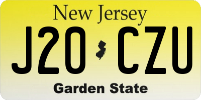 NJ license plate J20CZU