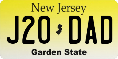 NJ license plate J20DAD