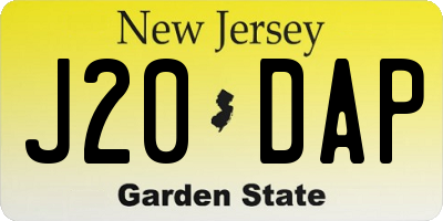NJ license plate J20DAP