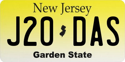 NJ license plate J20DAS