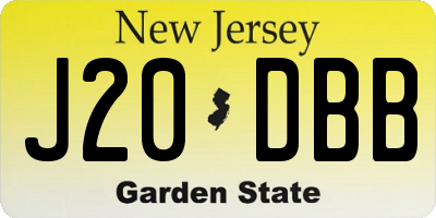 NJ license plate J20DBB