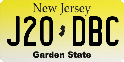 NJ license plate J20DBC