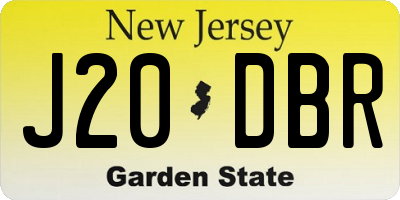 NJ license plate J20DBR
