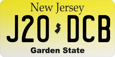 NJ license plate J20DCB