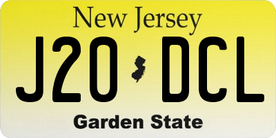 NJ license plate J20DCL