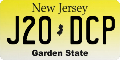 NJ license plate J20DCP