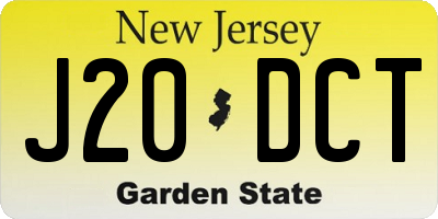 NJ license plate J20DCT