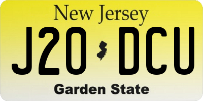 NJ license plate J20DCU
