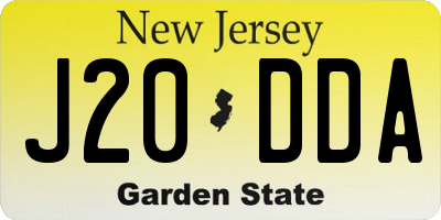 NJ license plate J20DDA