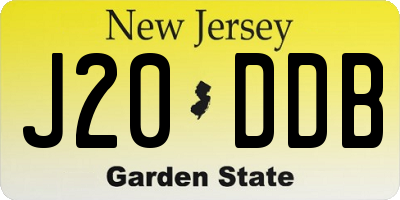 NJ license plate J20DDB