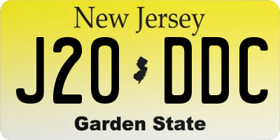 NJ license plate J20DDC