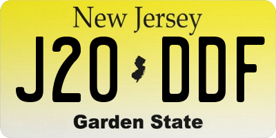 NJ license plate J20DDF