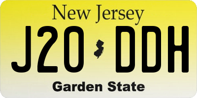 NJ license plate J20DDH