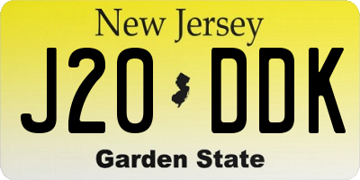 NJ license plate J20DDK