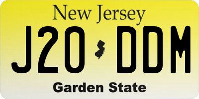NJ license plate J20DDM